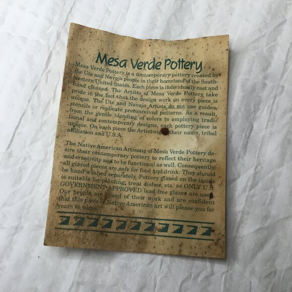 Mesa Verde Pottery Cortez Colorado Beyay Navajo USA Southwest Pattern - Picture 6 of 10